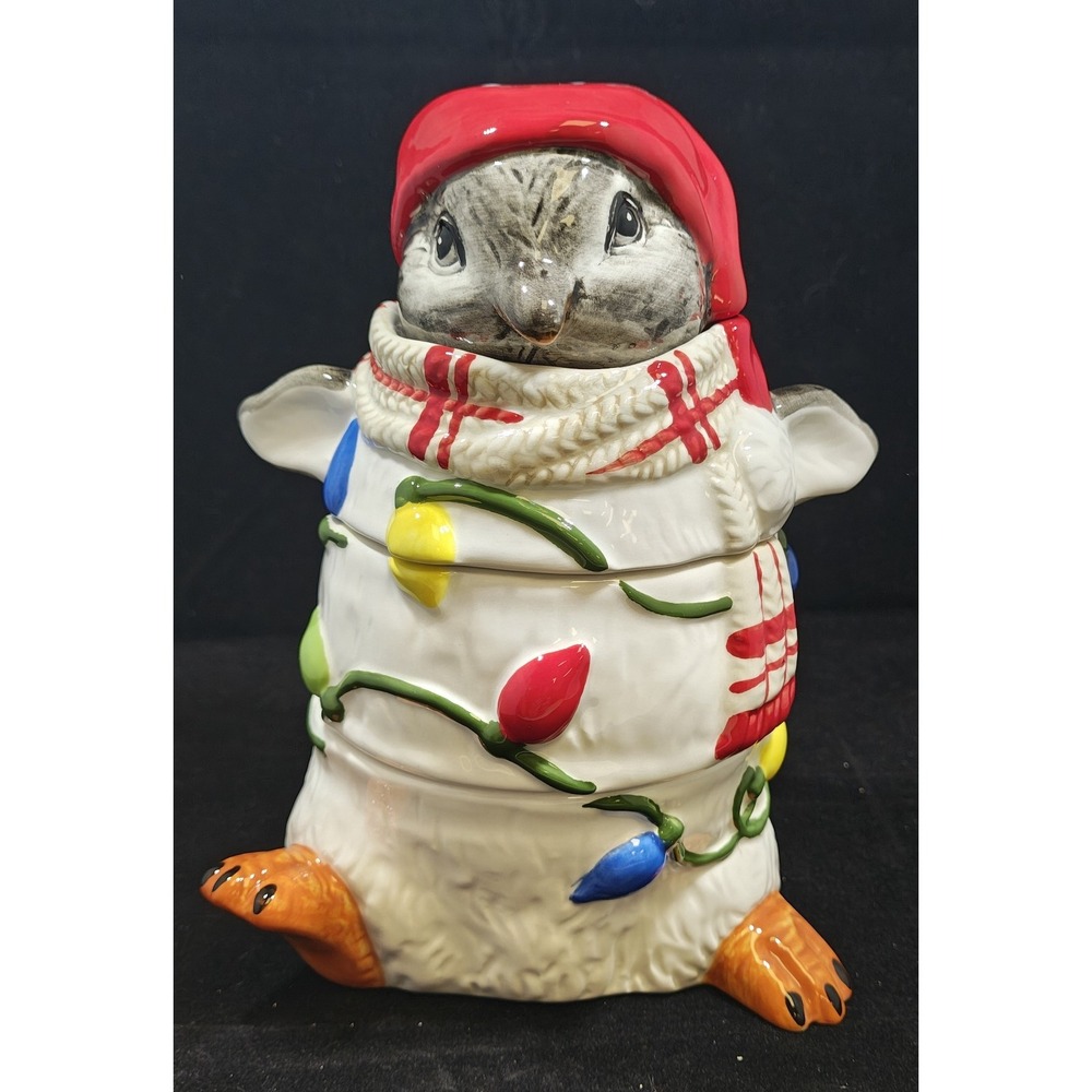 Pier 1 Imports Christmas Penguin Measuring Cups Set 4 Hand Painted Ceramic New